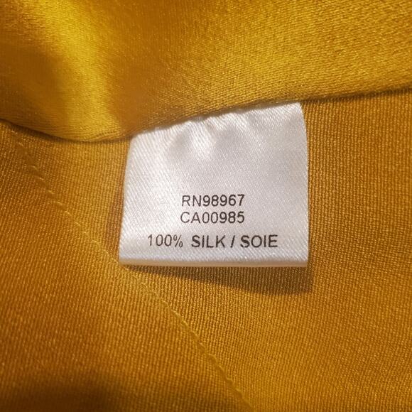 Catherine Malandrino 100% Silk Golden Liquid Maxi Dress Sz 4 - Picture 8 of 15